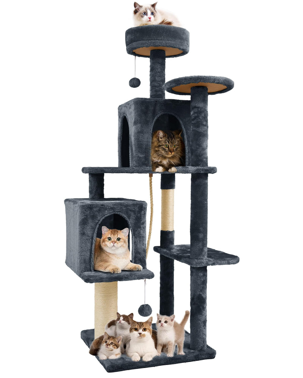 Arbre-chat géant TSCOMON 58,5 pouces, espace d'exploration et d'exercice.