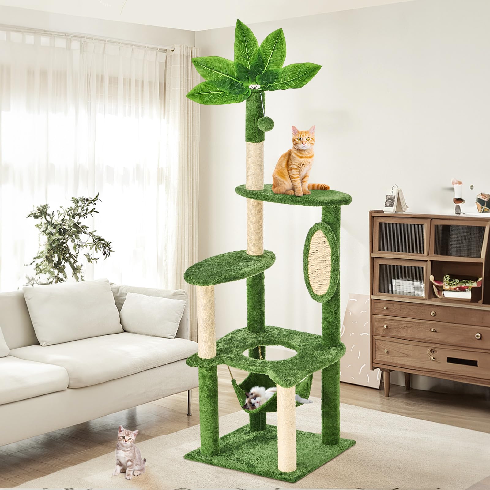 TSCOMON arbre à chat avec hamac, moments de détente en hauteur.