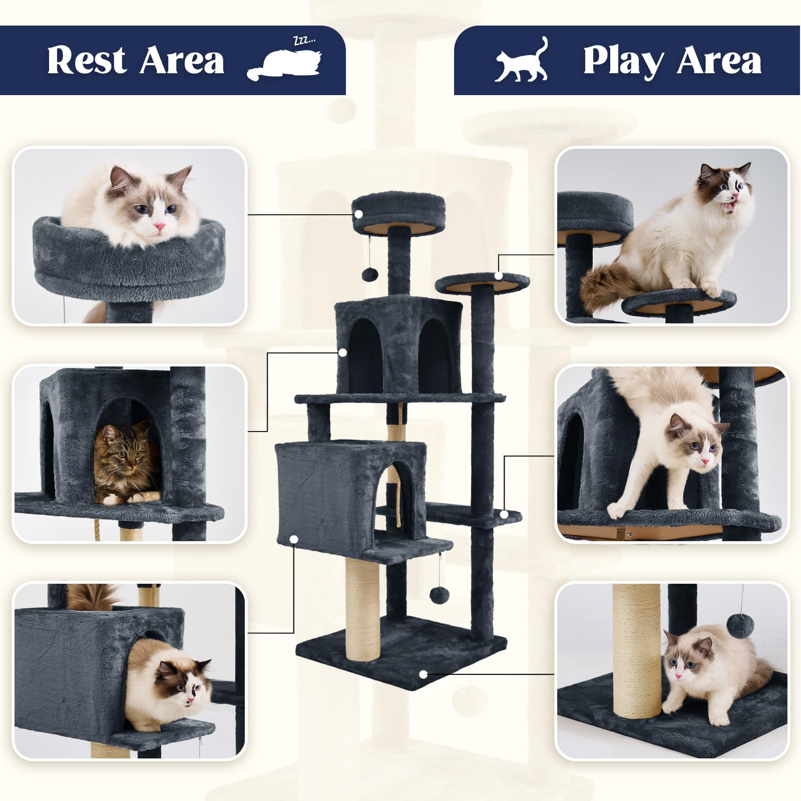 TSCOMON griffoir corde sisal, surface durable pour affûtage des griffes.