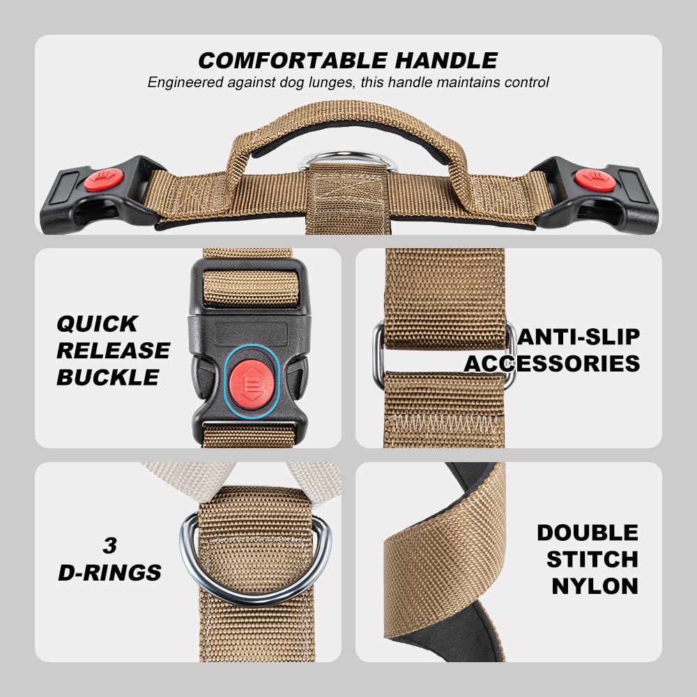 Harnais TSPRO avec poignée rembourrée pour une prise sécurisée en situations difficiles.