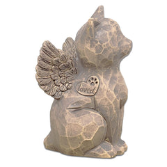 Tsyulog figurine ange-chat mémorial, parfaite décoration souvenir pour étagère.