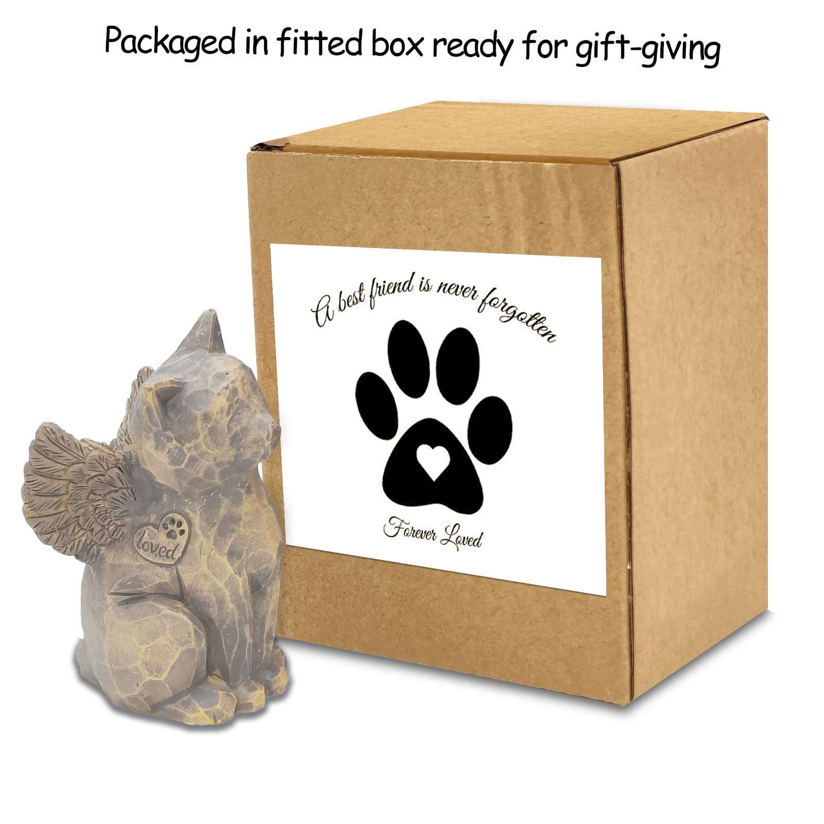Tsyulog figurine ange-chat mémorial, cadeau idéal pour amoureux des chats.