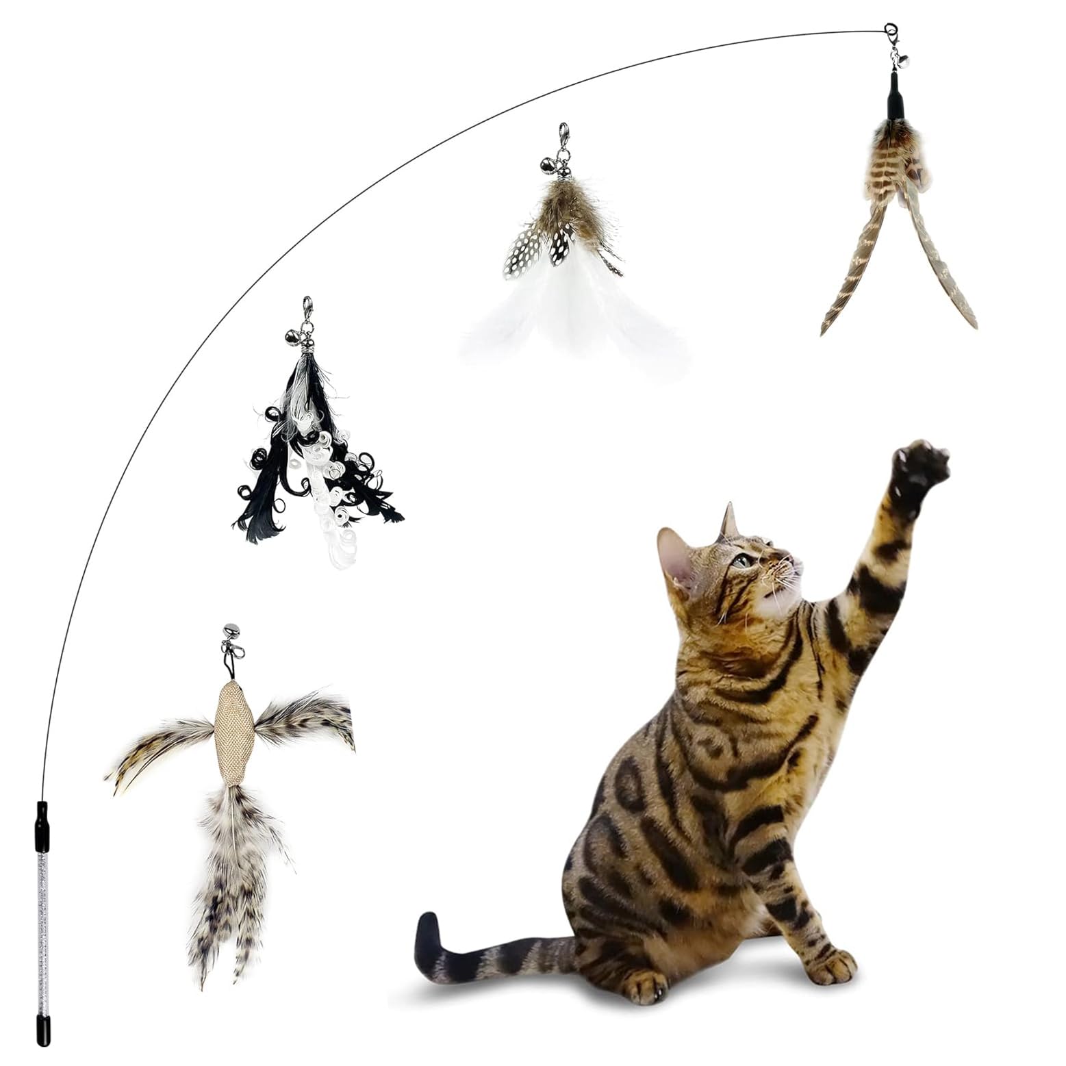 TTcat baton jouet chat: stimulation ludique et exercice pour chat d interieur
