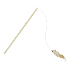 TTcat jouet-chat-baguette-bois-plume, stimulation ludique pour chats actifs.