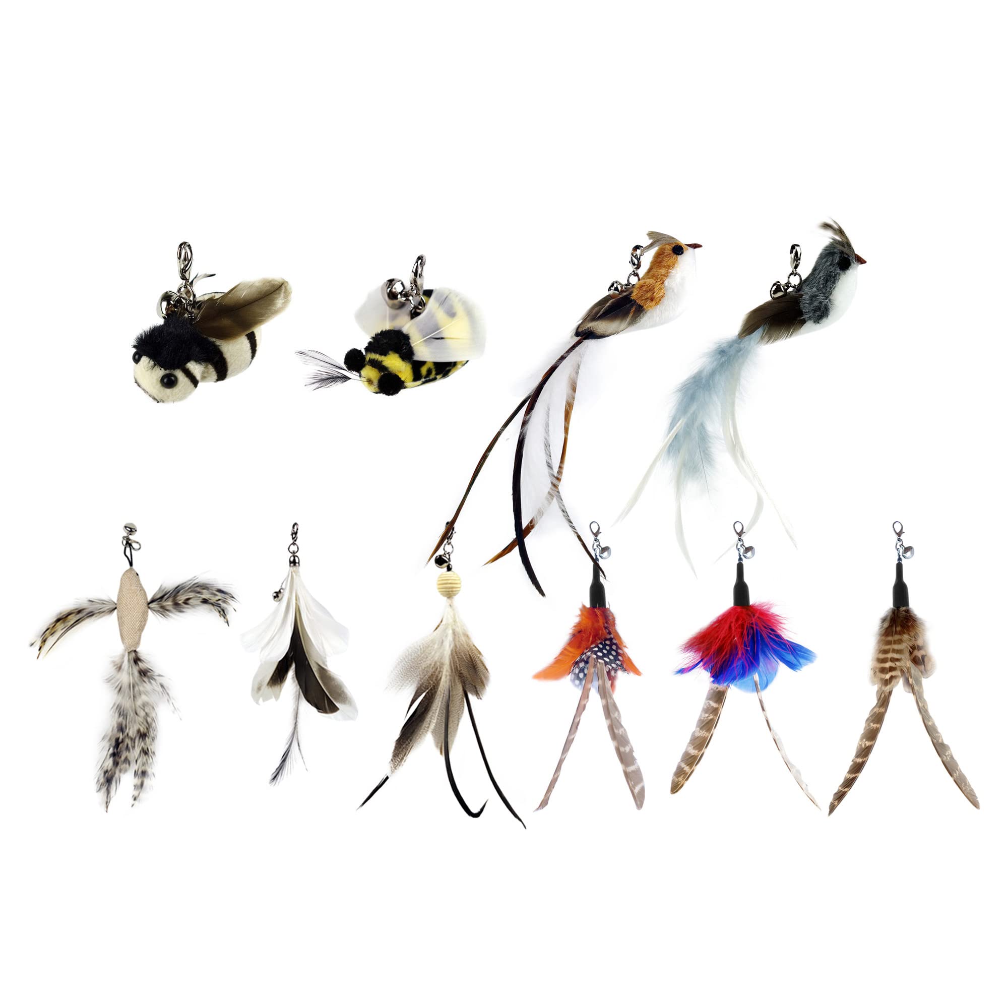 TTcat remplissage plumes et insectes simulés pour chat actif