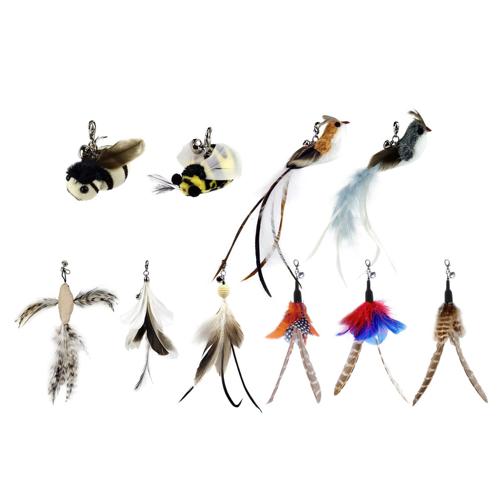 TTcat remplissage plumes et insectes simulés pour chat actif