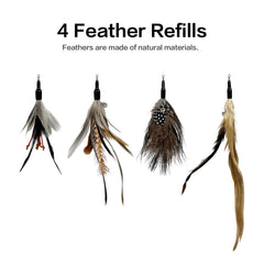Quatre plumes naturelles de rechange pour varier les jeux