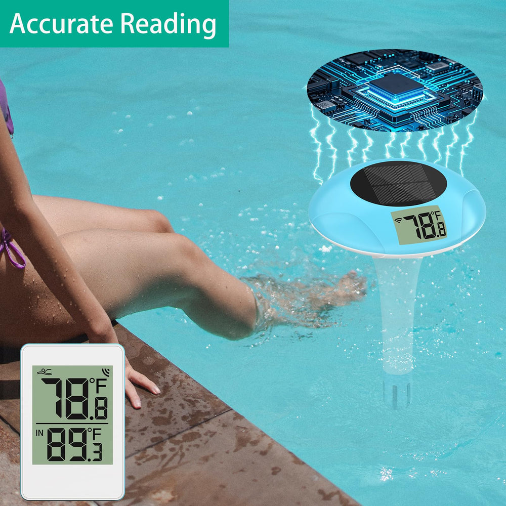 T TESTRUST thermomètre piscine portée jusqu'à 328 pieds pour contrôle à distance.
