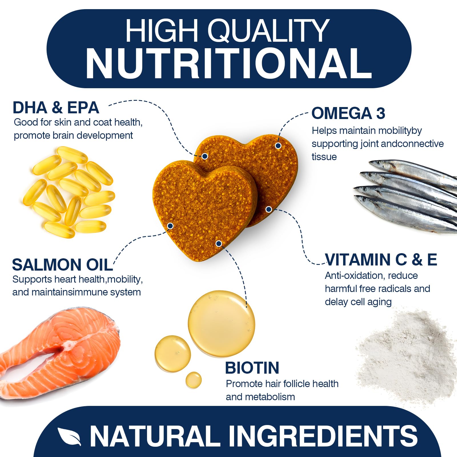 TTLXBL Omega3 – bouchées pour pelage brillant et peau saine.