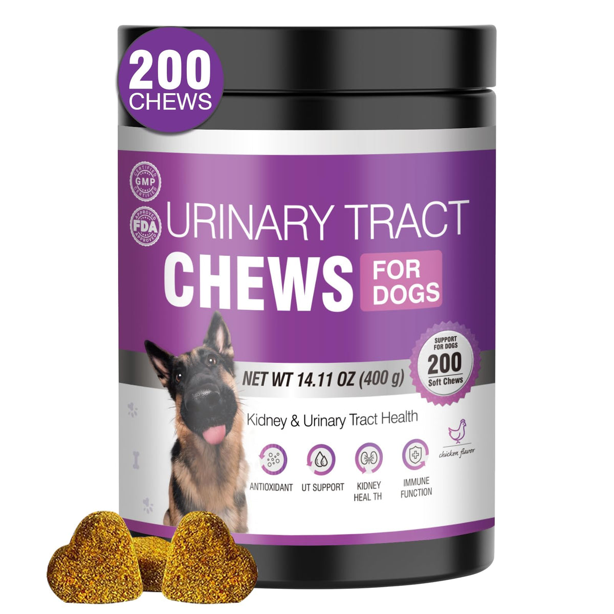TTLXBL Bouteille cranberries chien pour un soutien urinaire potentiellement confortable