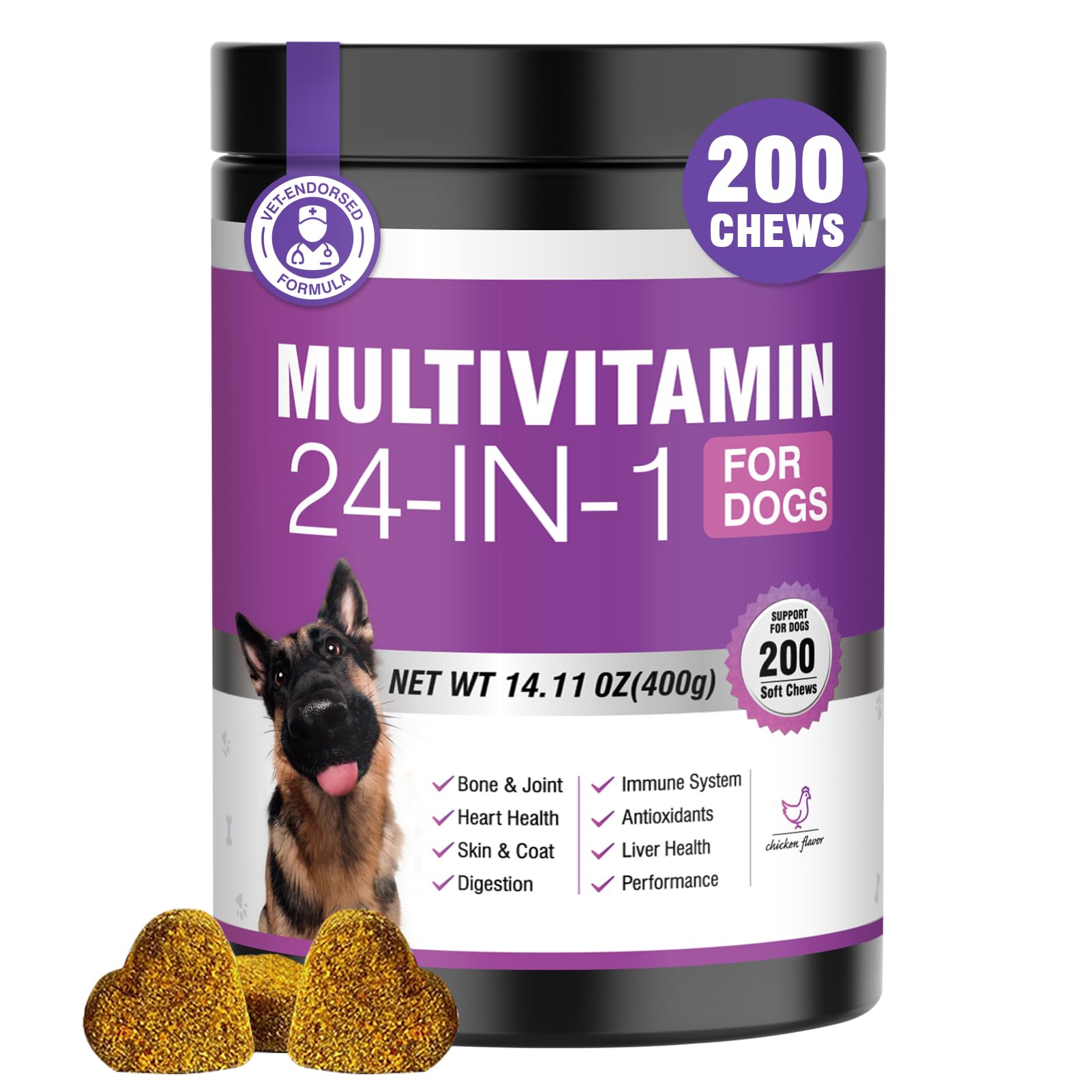 TTLXBL bouteille de vitamines pour chien soutenant peau et énergie