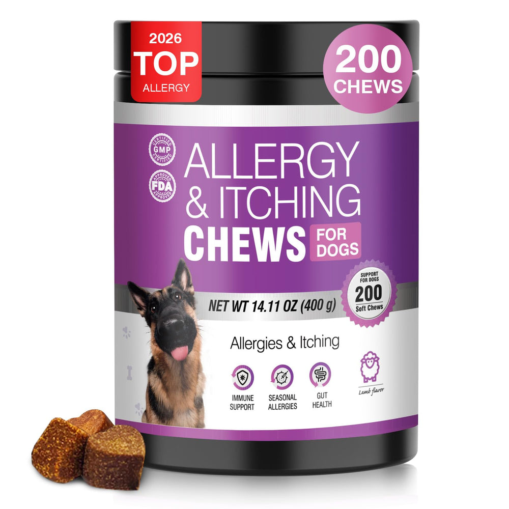 TTLXRL Dog Allergy Chews — Emballage pratique, soulageant les démangeaisons quotidiennes.