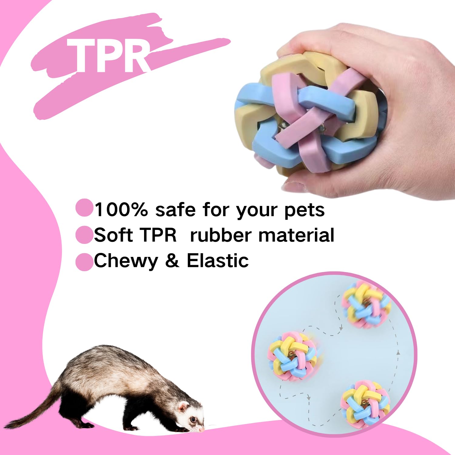 TTMIMIK balle avec clochette sonore, jeu interactif pour animaux
