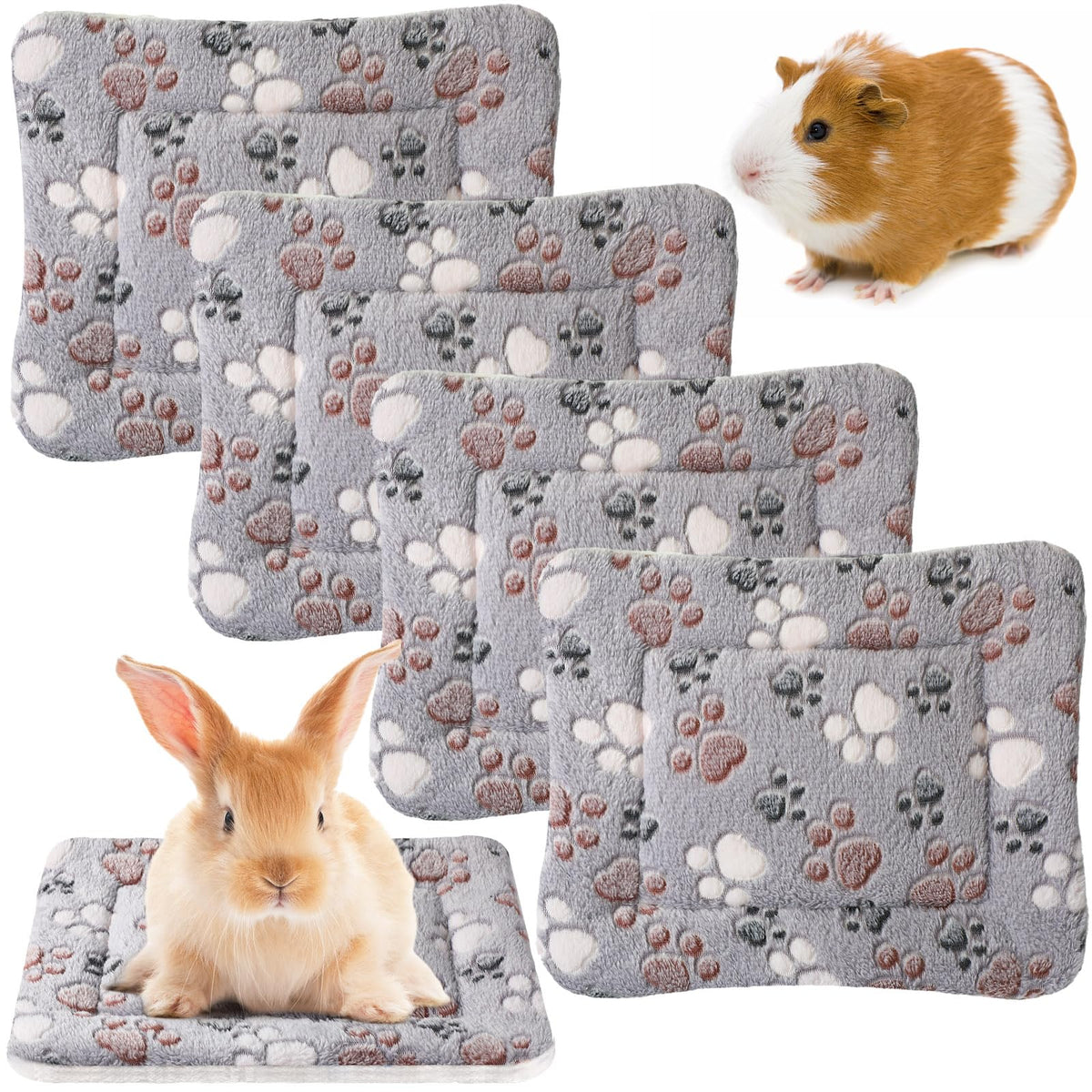 Tuanse tapis imprimé patte gris, idéal pour petits animaux