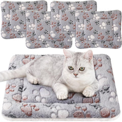 Tuanse tapis pour petits animaux avec motif patte gris, confort durable.