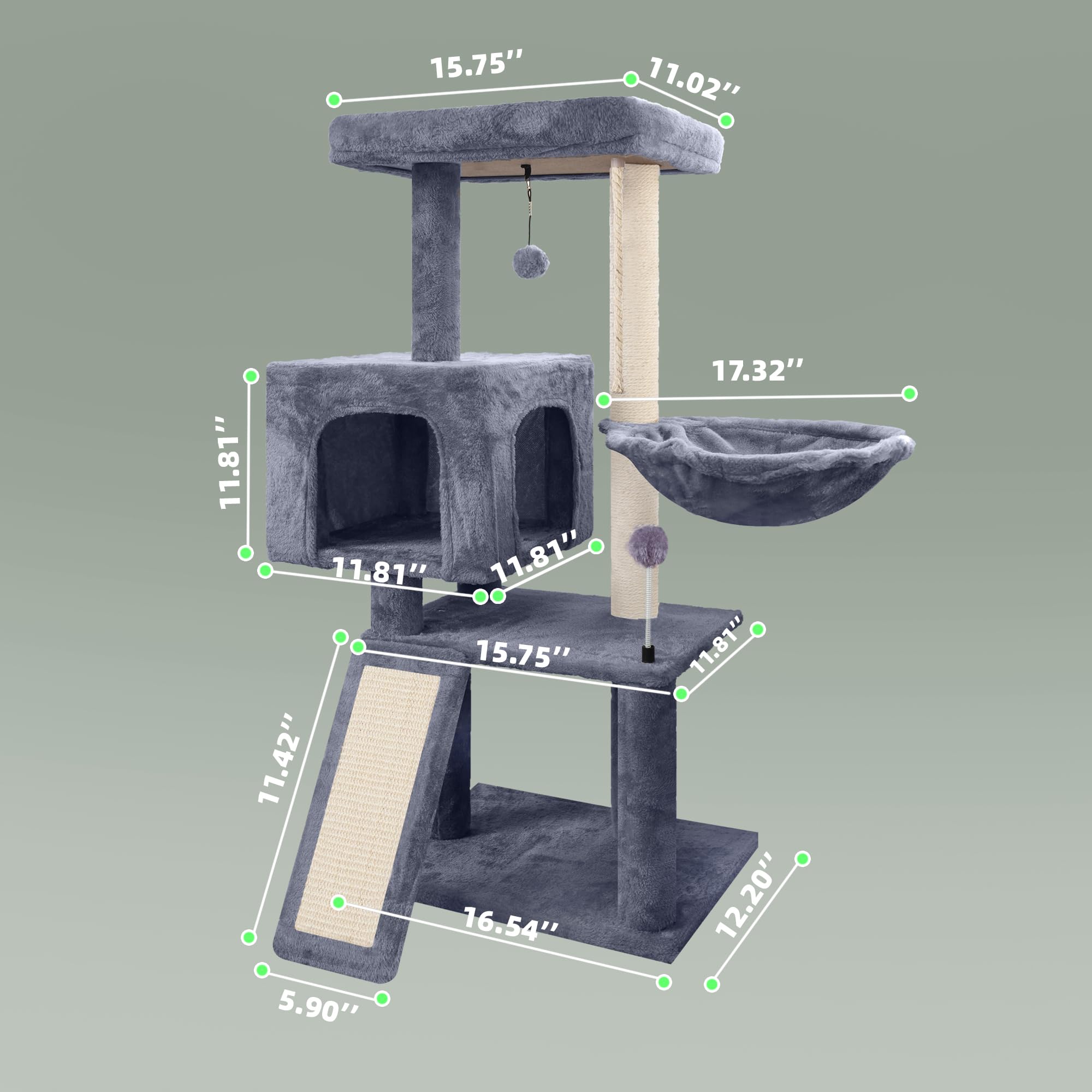 Tuaoeef colonnes à griffes gris, pour griffage naturel du chat.