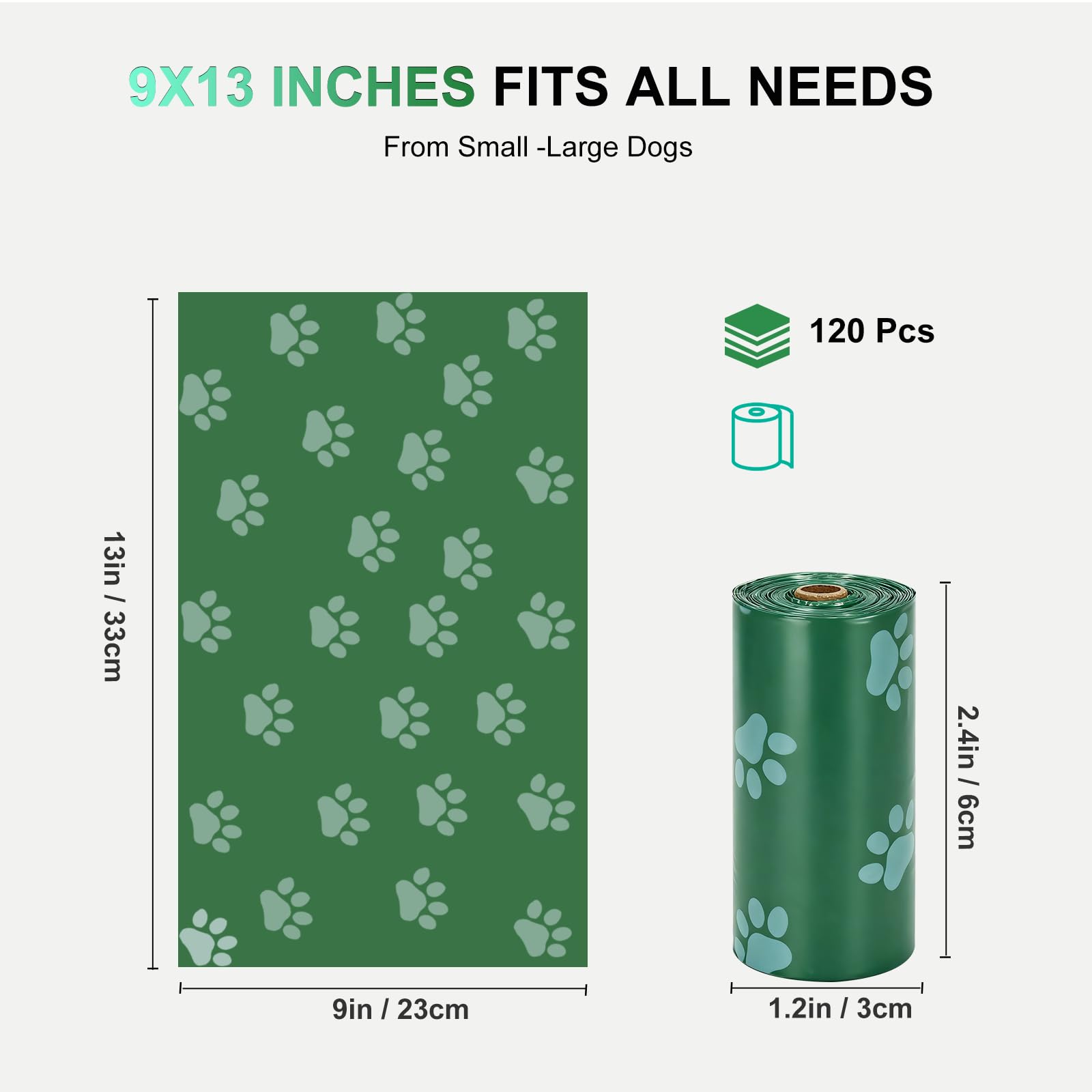 Tubasion sacs crottes anti-fuite 9x13, pratique pour déchets solides et liquides.