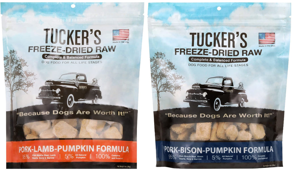 Tucker's Raw Frozen sac porc-agneau citrouille, repas pratique et équilibré pour chien