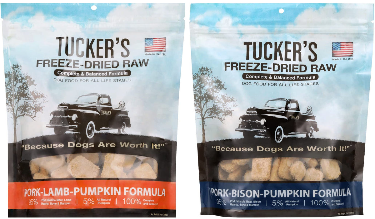 Tucker's Raw Frozen sac porc-agneau citrouille, repas pratique et équilibré pour chien