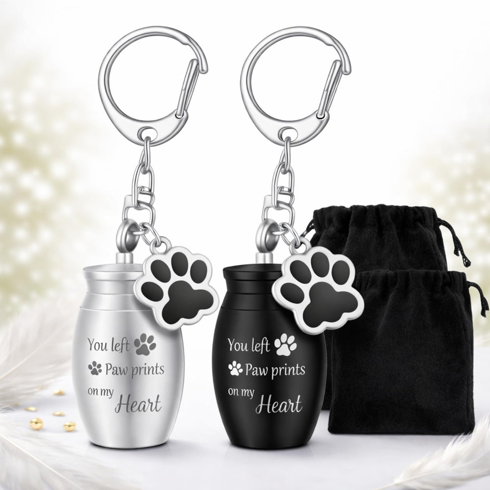 Porte-clés Tudomro urne cendres chien empreinte patte, portable et sûr.