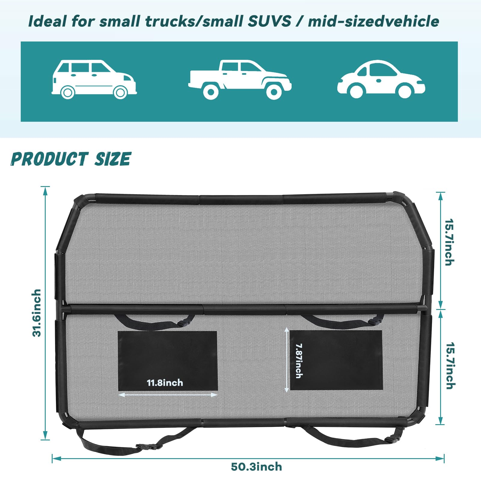 Montage rapide Tuenort: barrière chien sans outils pour SUV