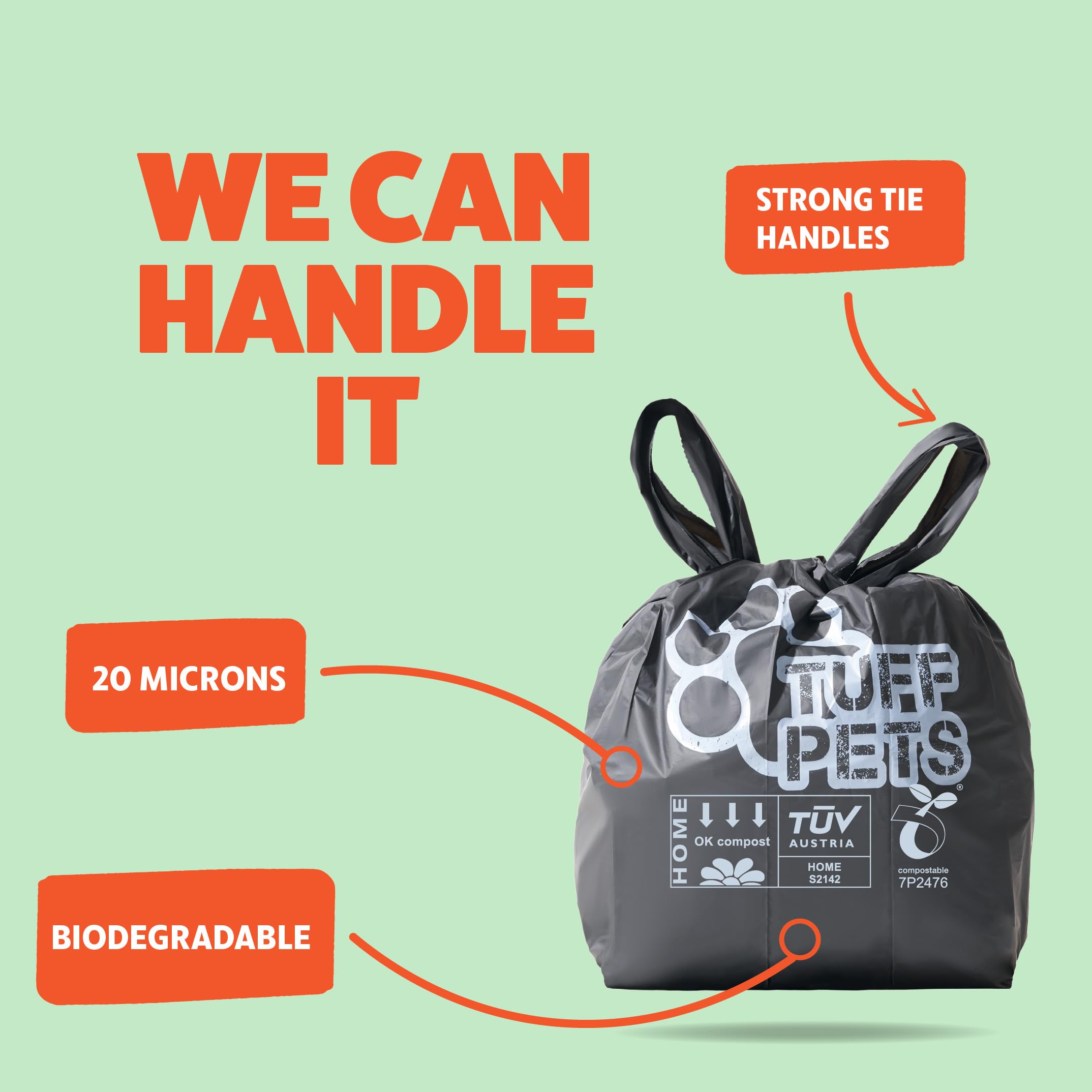 Sacs Tuff Pets adaptés à tout distributeur de sacs chien.