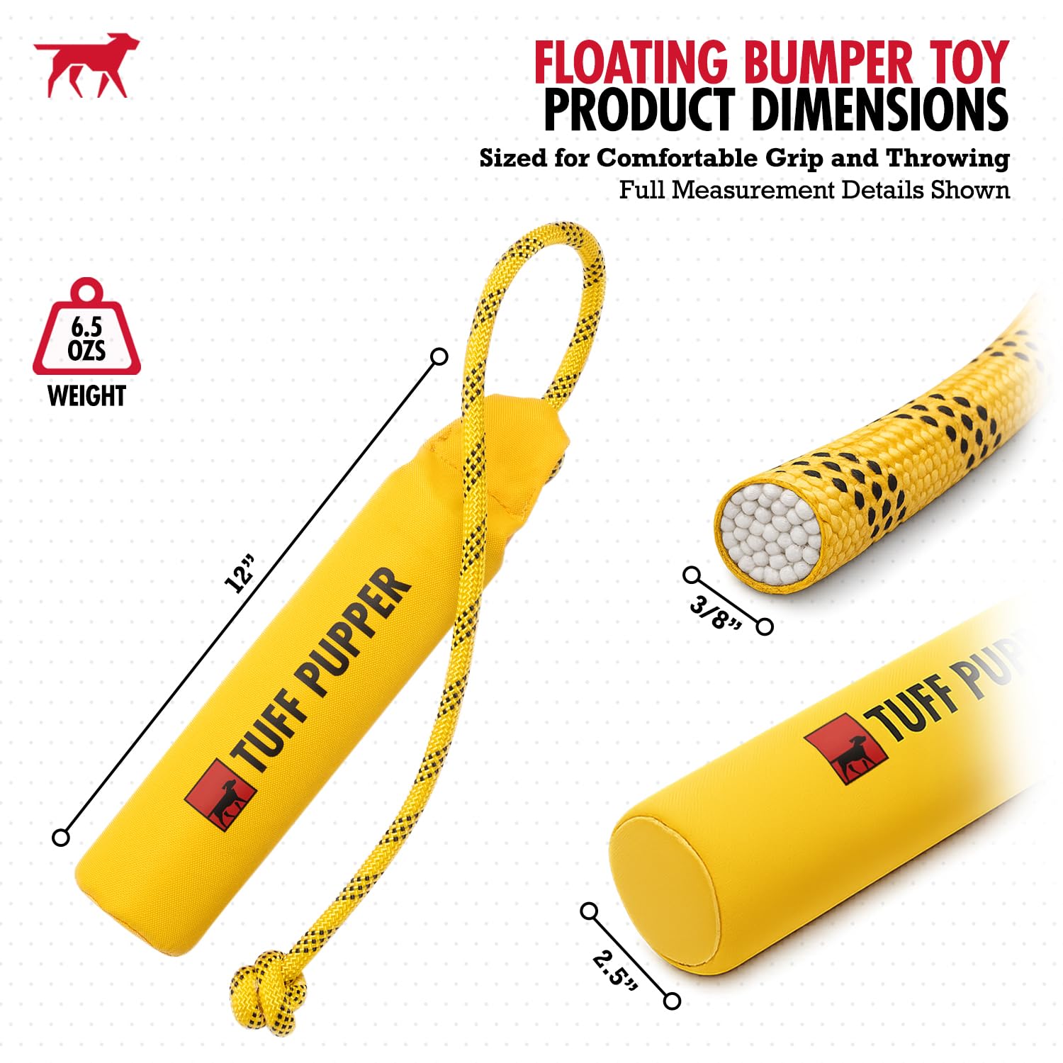 Jouet Tuff Pupper bumper léger, facile à lancer et transporter