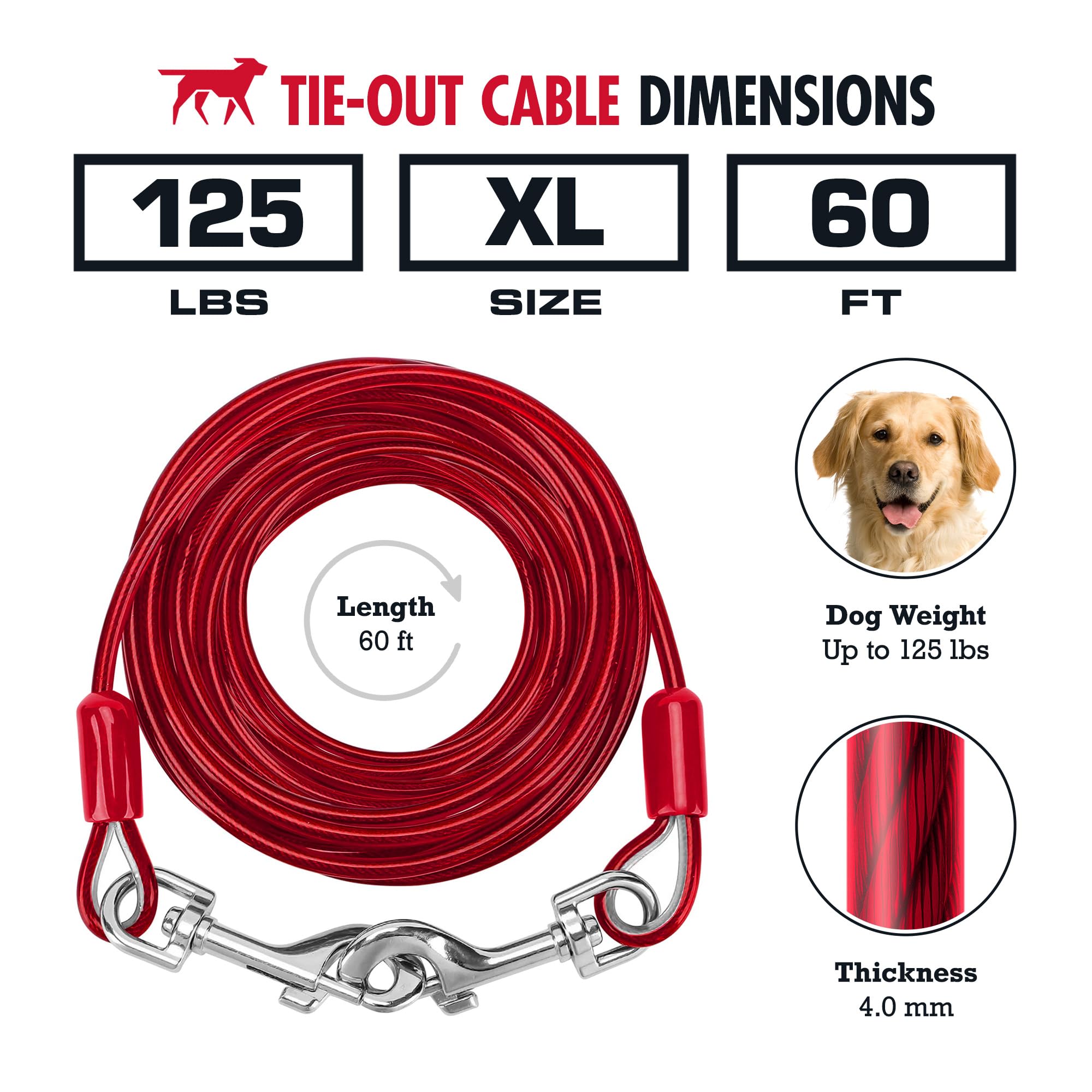 Tuff Pupper crochet rotation 360 degres prevenant l'enchevetrement.