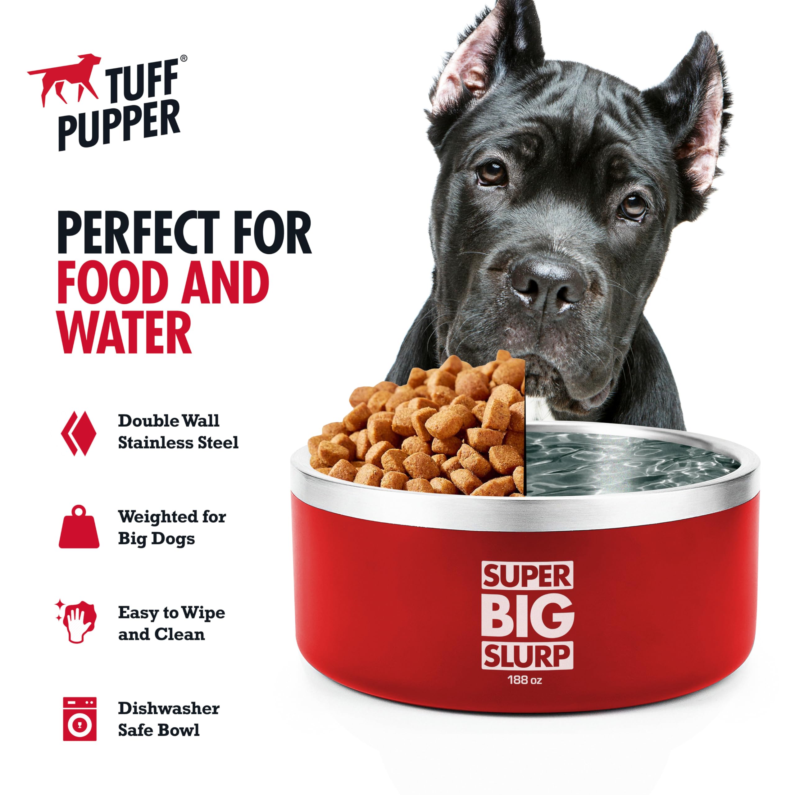 Matériau inox alimentaire sûr et durable de Tuff Pupper.