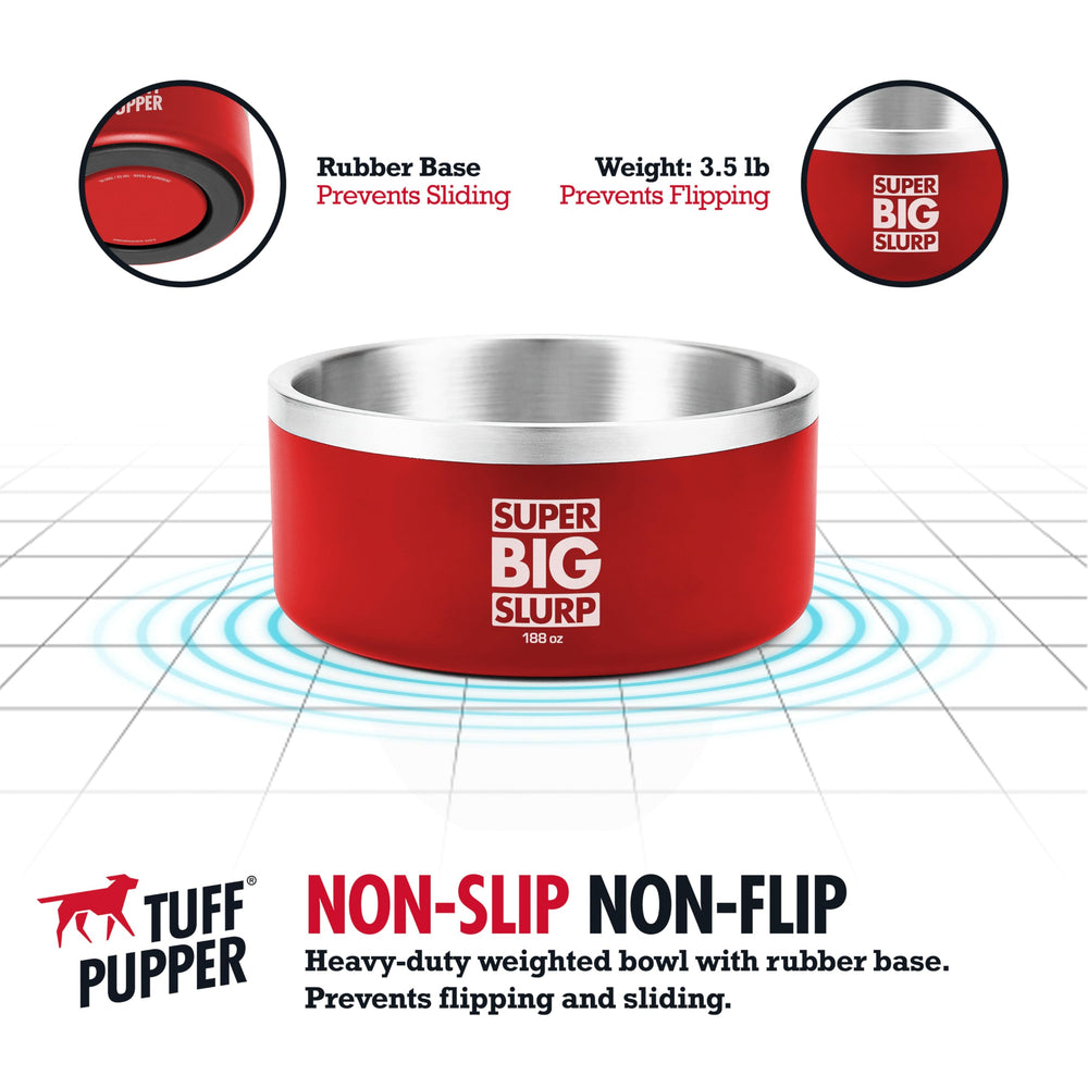 Couleur rouge Tuff Pupper avec design élégant et pratique.