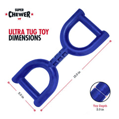 Jouet-tir Tuff Pupper bleu, haute visibilité en extérieur.