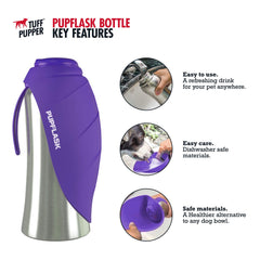 Bol en silicone pliable PupFlask prêt à être utilisé.