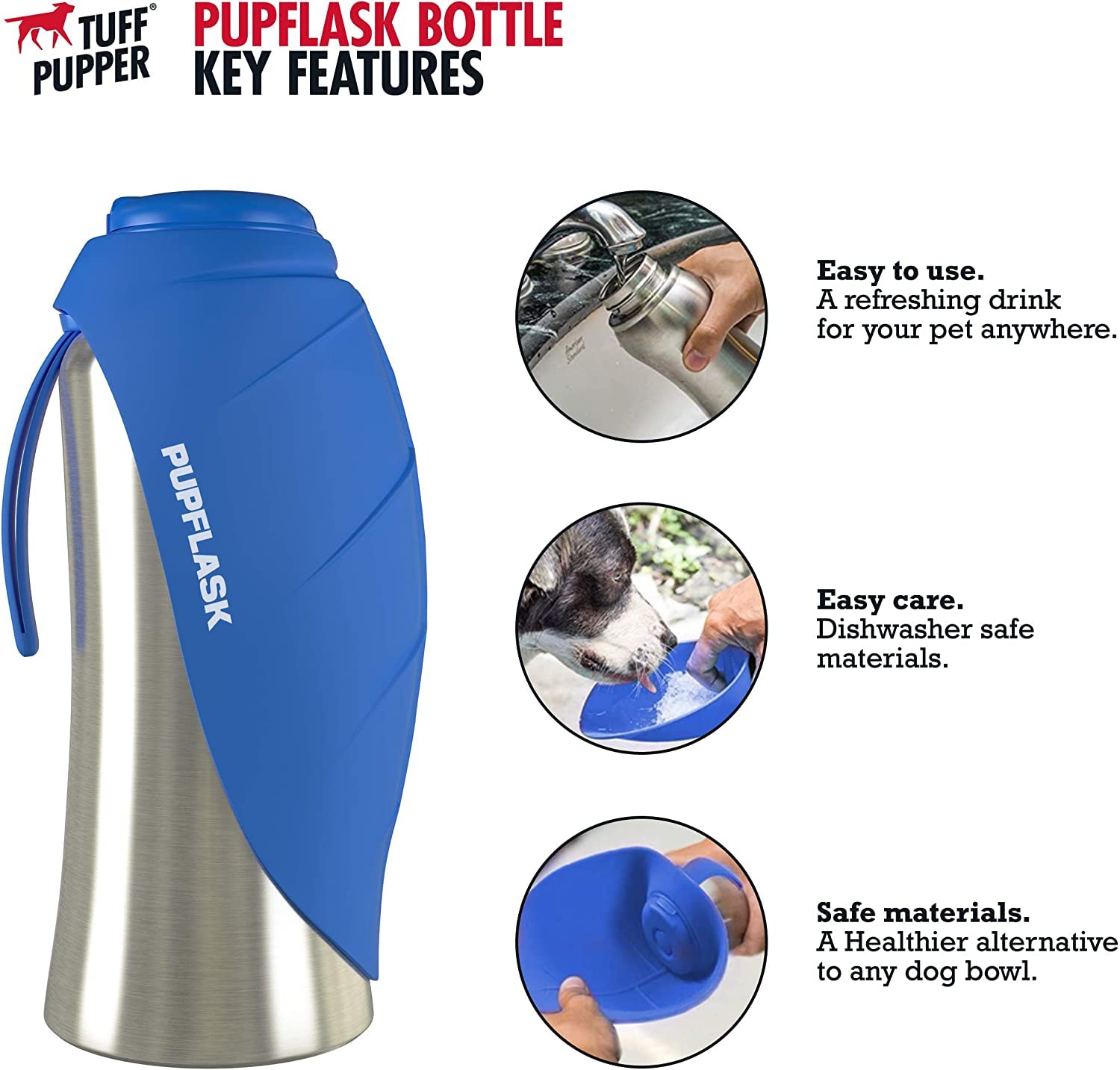 PupFlask, bol flexible, se replie après utilisation pour gagner de la place.