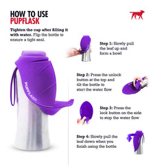 Ouverture rapide du bouchon silicone PupFlask pendant les sorties.