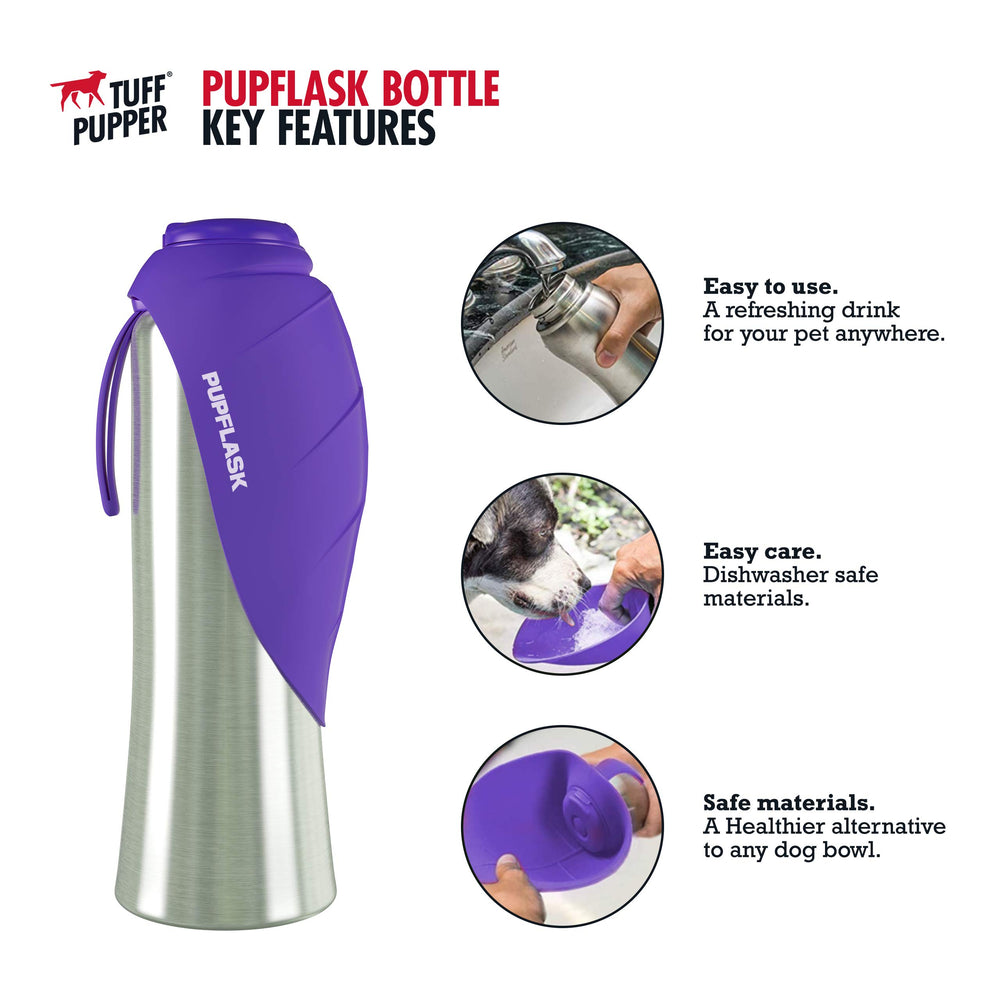 PupFlask avec couvercle en silicone pliable pour boire rapidement sans débordement