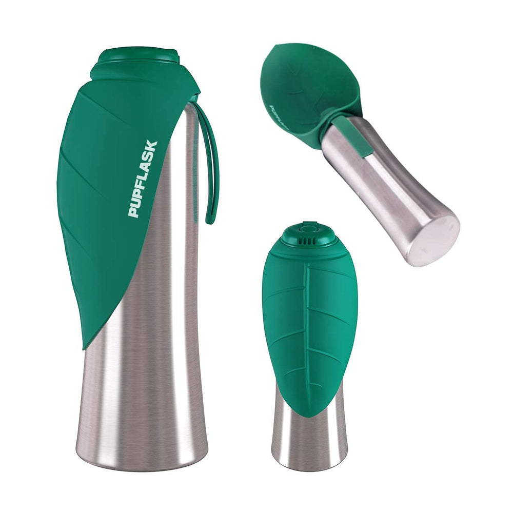 PupFlask, design robuste et portable, parfait pour trajets en voiture.
