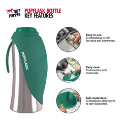Ouverture silicone rapide du PupFlask, remplissage facile.