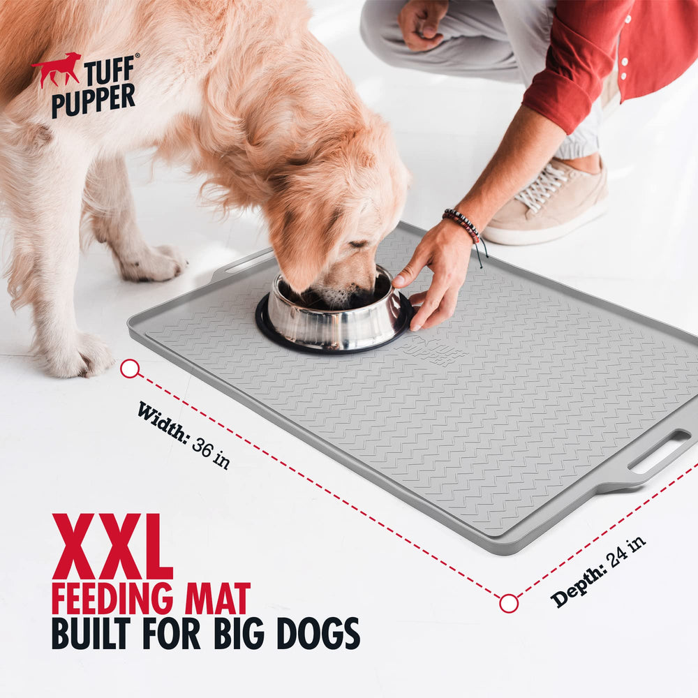 Tuff Pupper tapis 92x61 cm, surface antidérapante pour repas sans glissade.