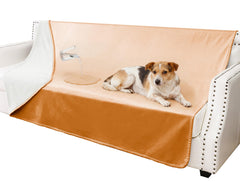 Tuffeel – face velours orange, protection du canapé contre les taches.
