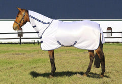 TuffRider couverture anti-mouches face: maillage respirant et protection légère du cheval.