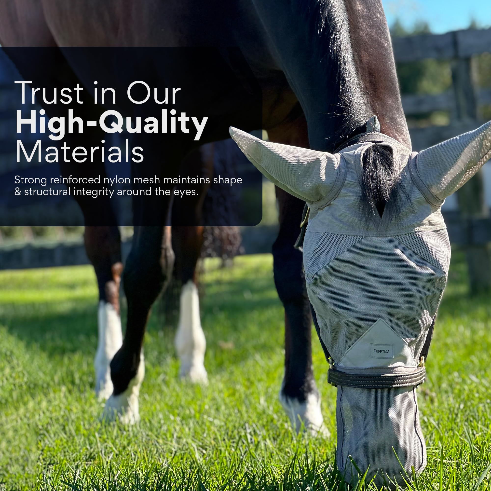 TUFFTEQ masque cheval bords souples, réduction des frottements