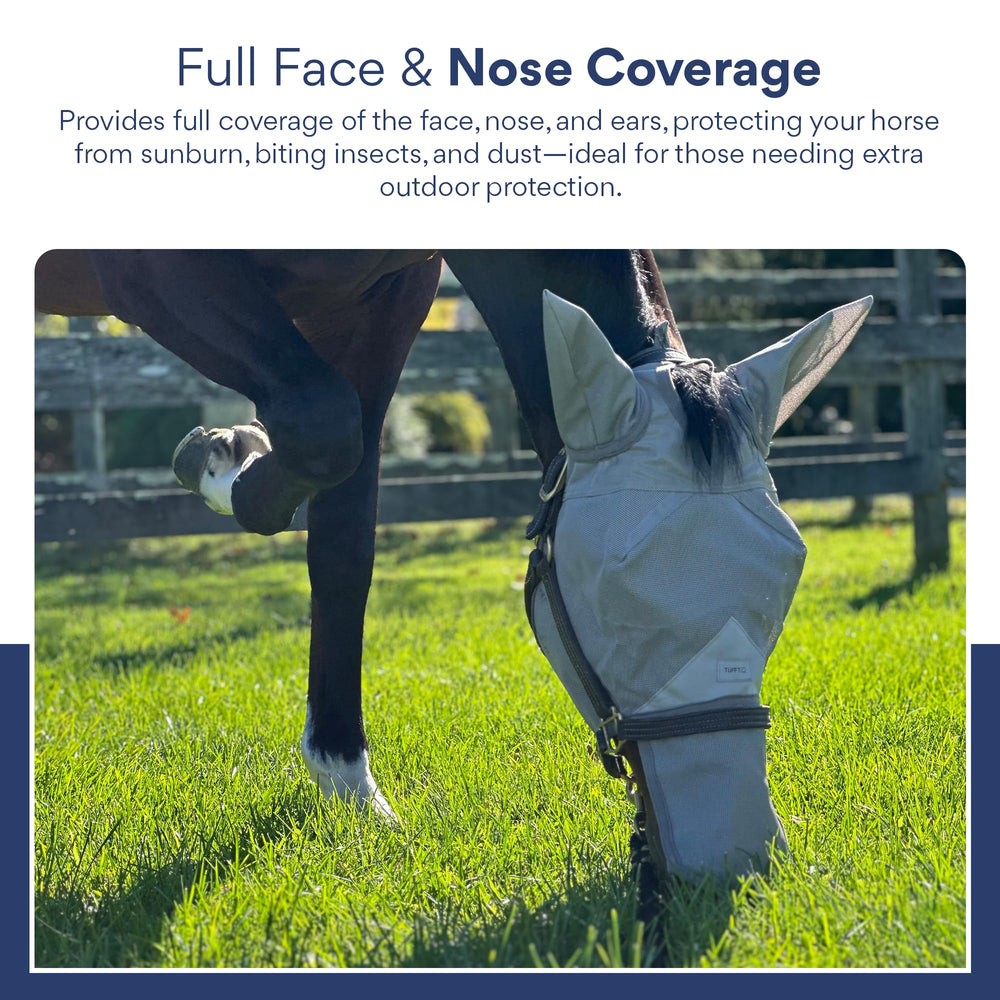 TUFFTEQ masque cheval utilisation en extérieur, confort prolongé