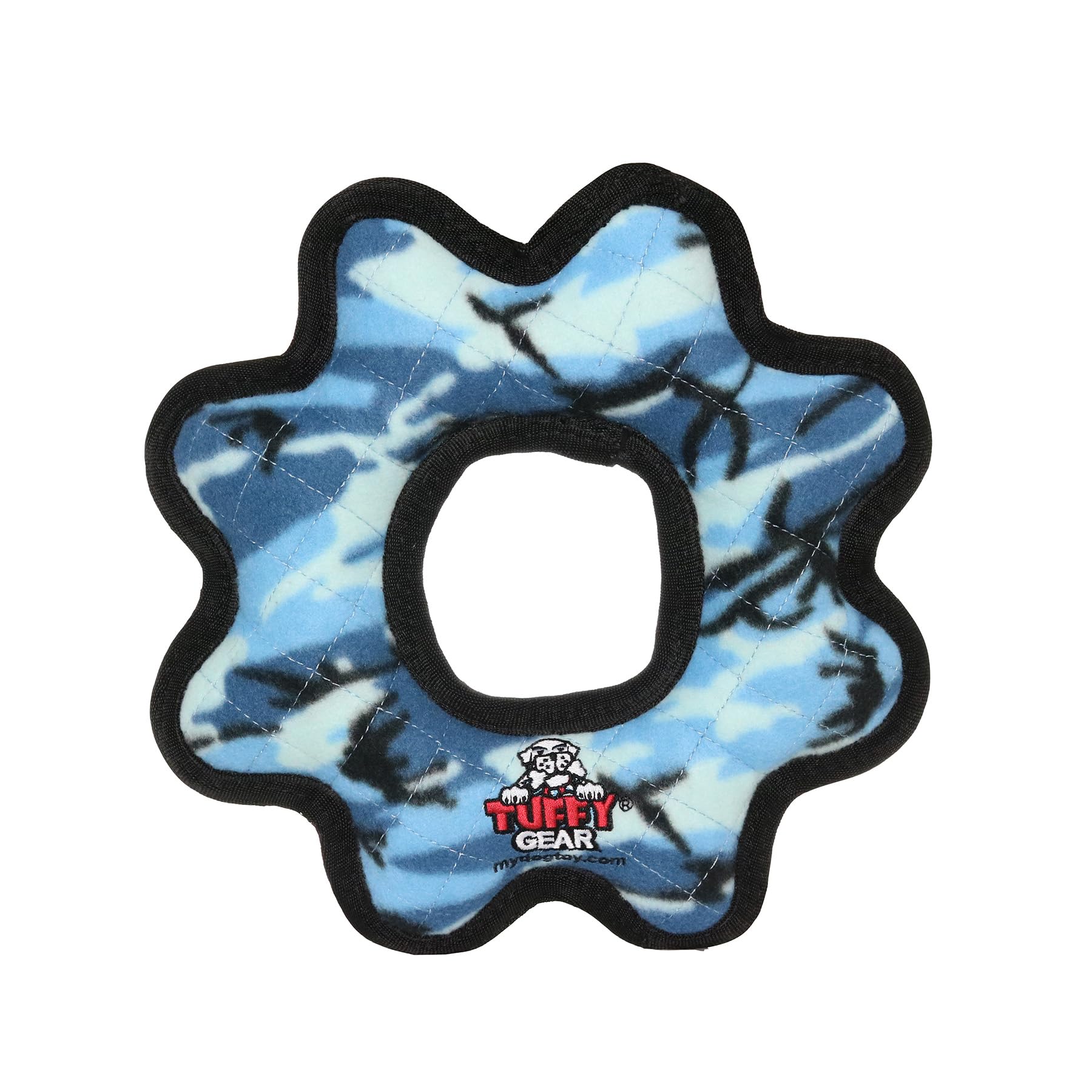 TUFFY : anneau camo bleu avec sifflets pour jeux interactifs et stimulation