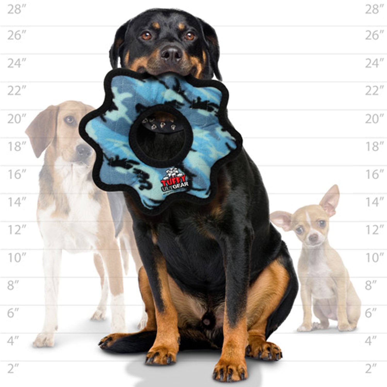 TUFFY : jouet doux camo bleu, idéal pour les câlins et le tir