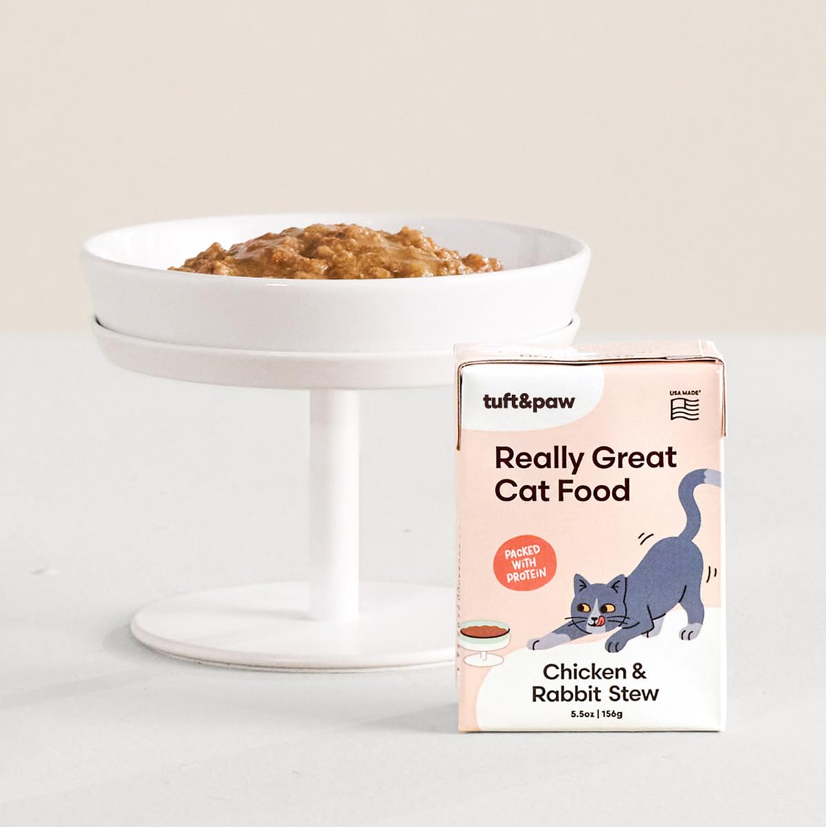 TUFT + PAW protéine élevée pour chat, plat humide nourrissant.