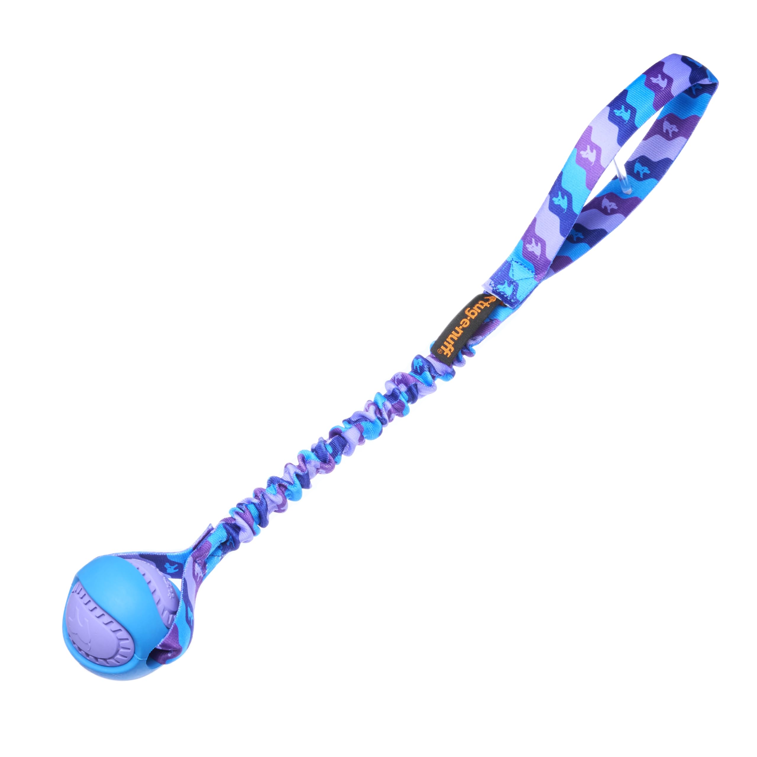 PowerBall Bungee Tug de Tug-E-Nuff, tire-chien 43 cm violet, idéale pour le tir et l'entraînement interactif.