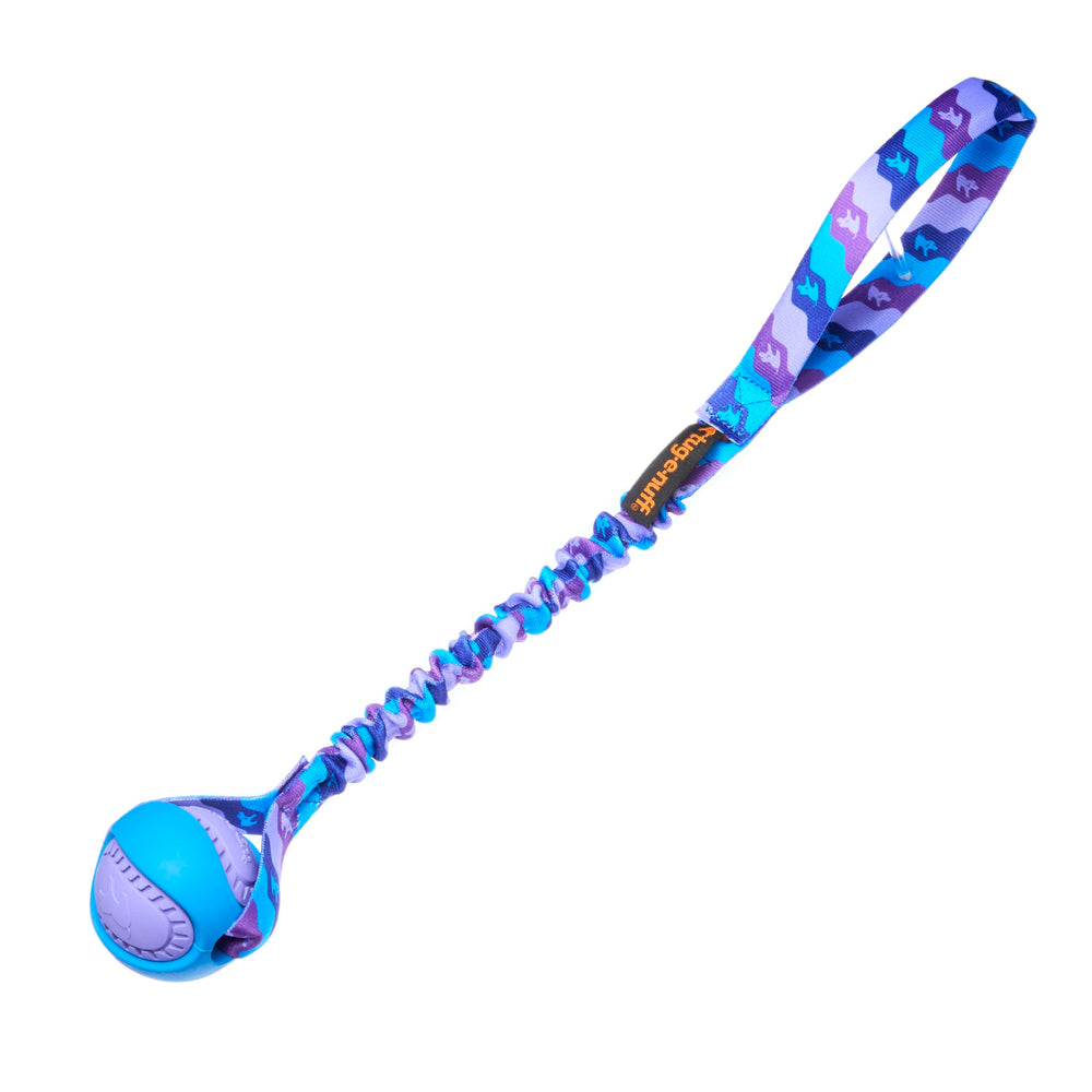 PowerBall Bungee Tug de Tug-E-Nuff, tire-chien 43 cm violet, idéale pour le tir et l'entraînement interactif.