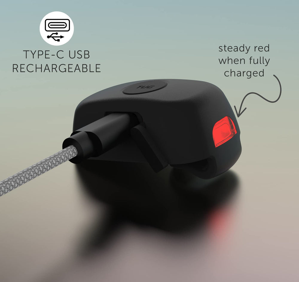 Phare rechargeable USB-C inclus pour sorties nocturnes plus sûres.