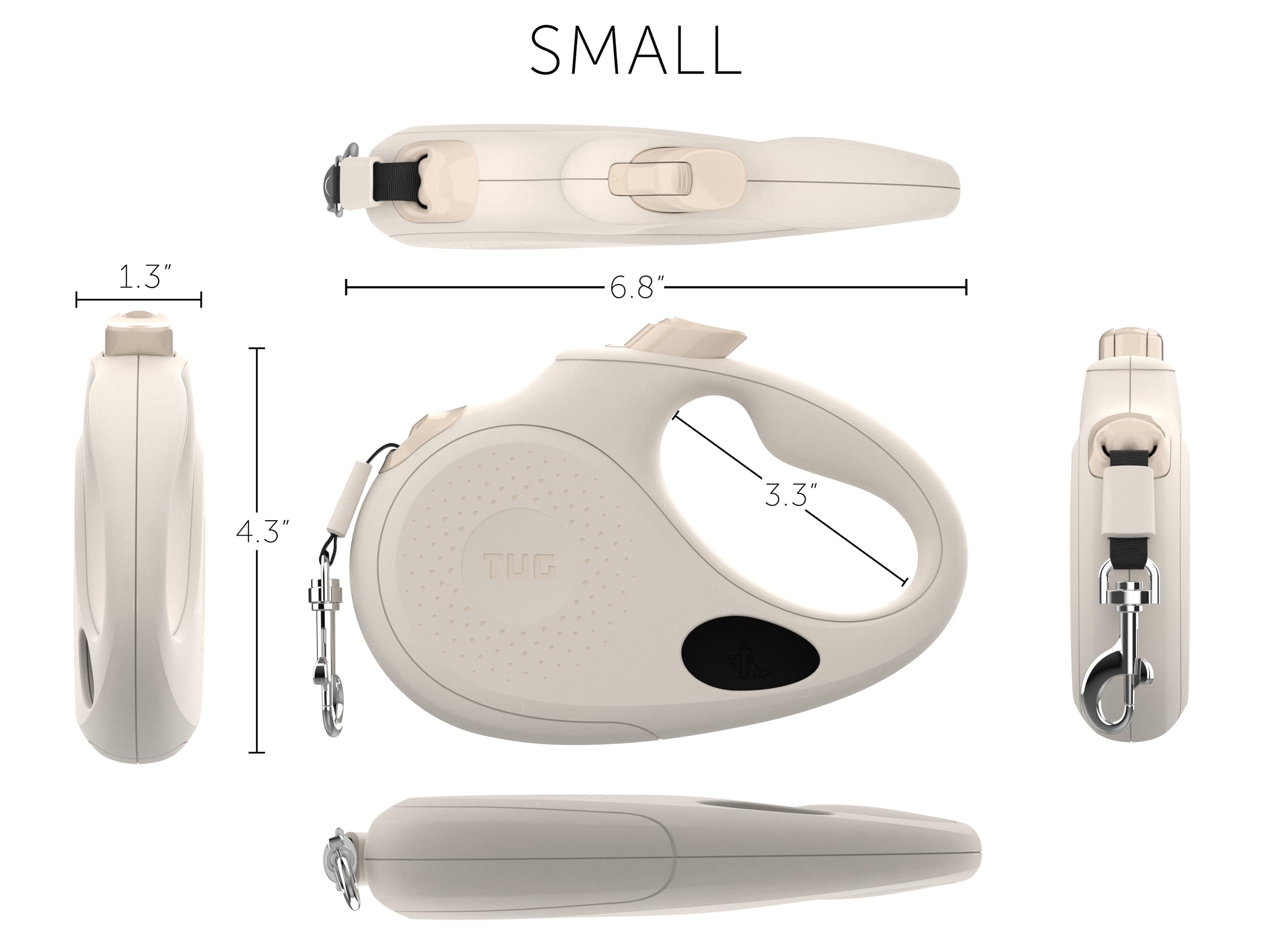 TUG Oval 360°: version compacte adaptée aux petits chiens jusqu’à 15 kg.