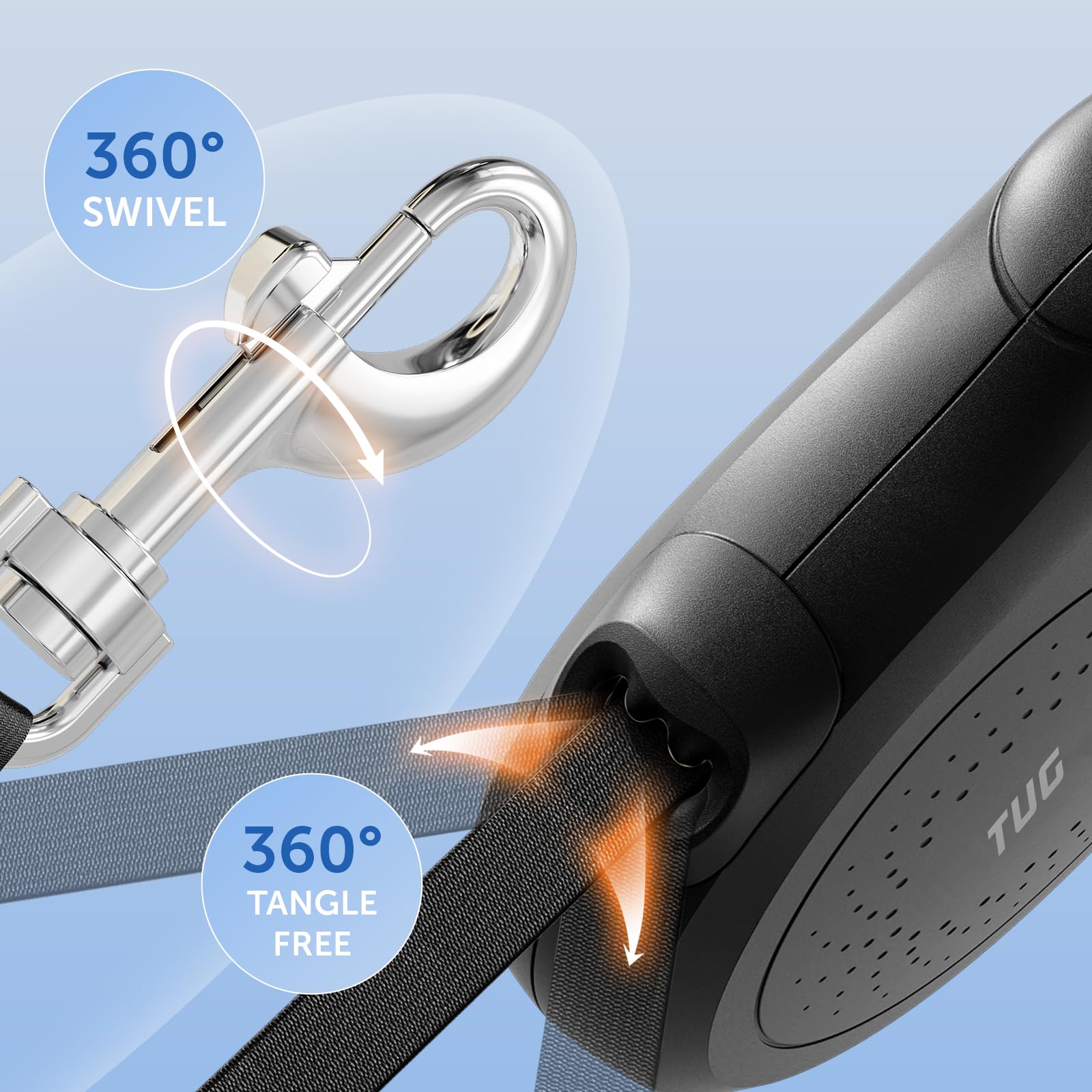 TUG Quest noir: design élégant et pratique pour promenades.